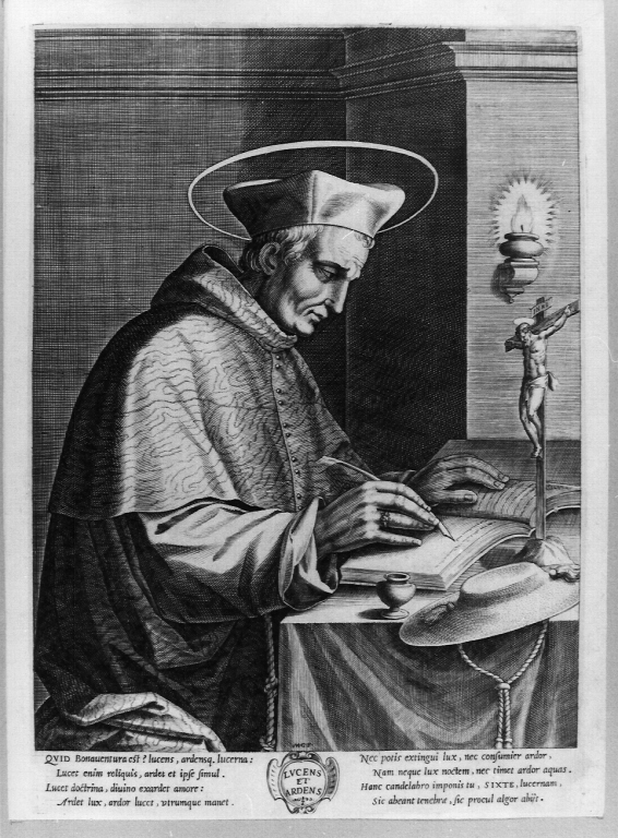 San Bonaventura (stampa) di Greuther Matthaus (sec. XVII)