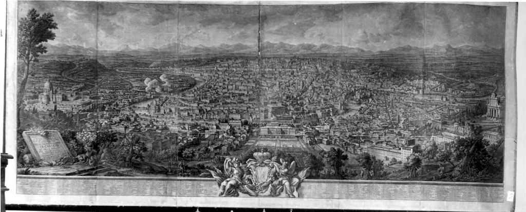 veduta di Roma da Gianicolo (stampa) di Vasi Giuseppe (sec. XVIII)