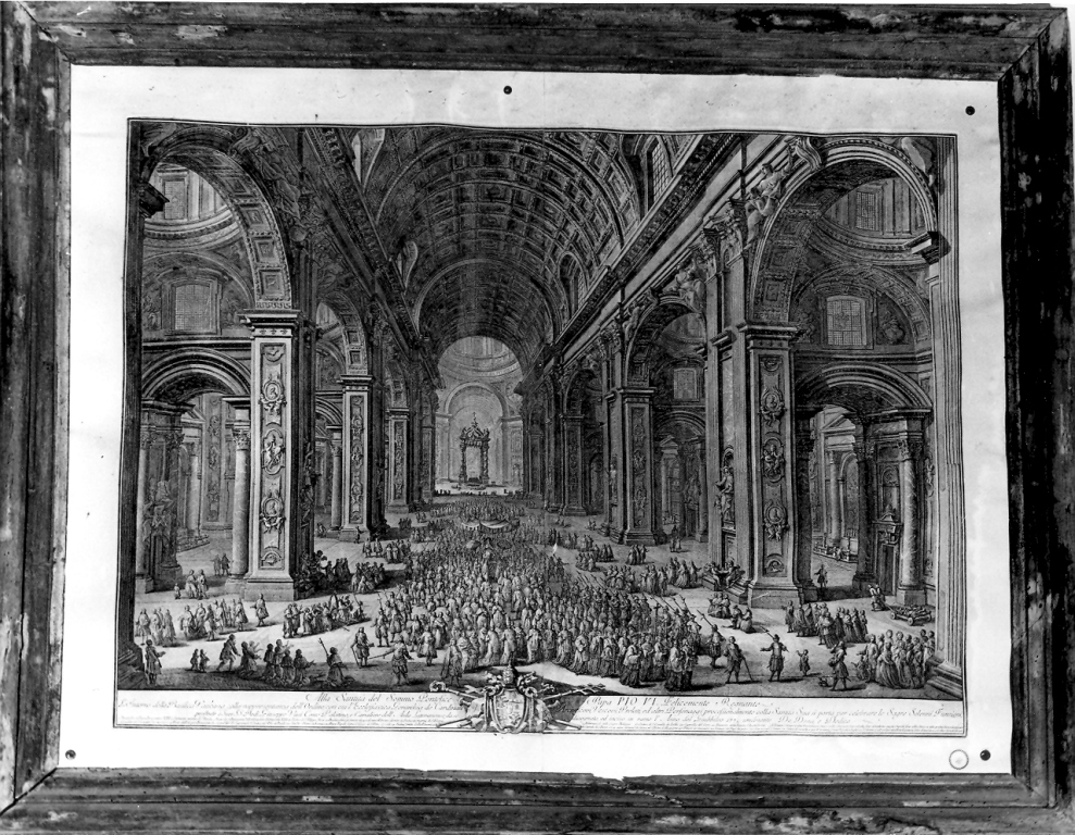 veduta dell'interno della Basilica Vaticana (stampa) di Vasi Giuseppe (sec. XVIII)