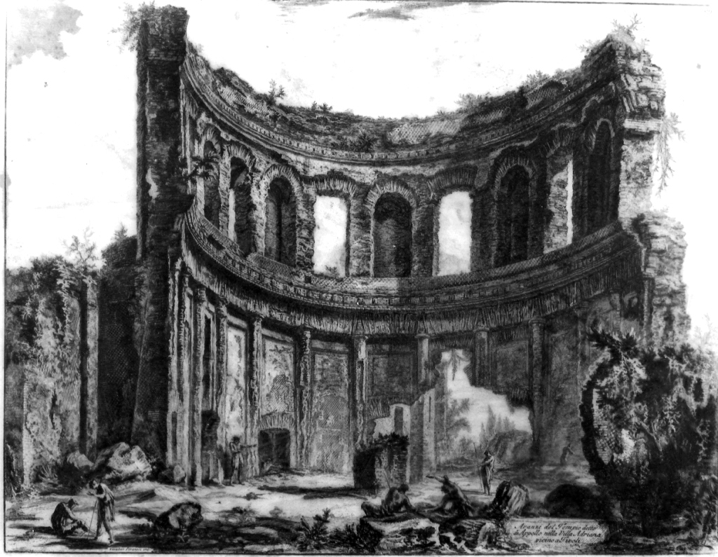 veduta del tempio di Apollo a Villa Adriana (stampa) di Piranesi Giovanni Battista (sec. XVIII)