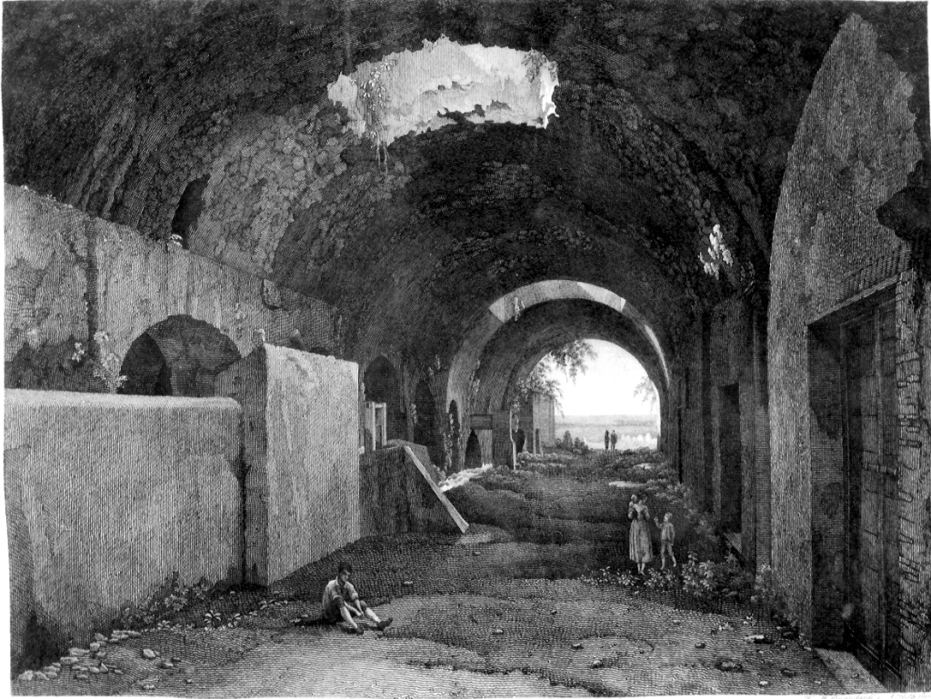 veduta dell'interno della Villa di Mecenate (stampa, serie) di Testa Antonio, Giuntotardi Filippo Maria (sec. XIX)