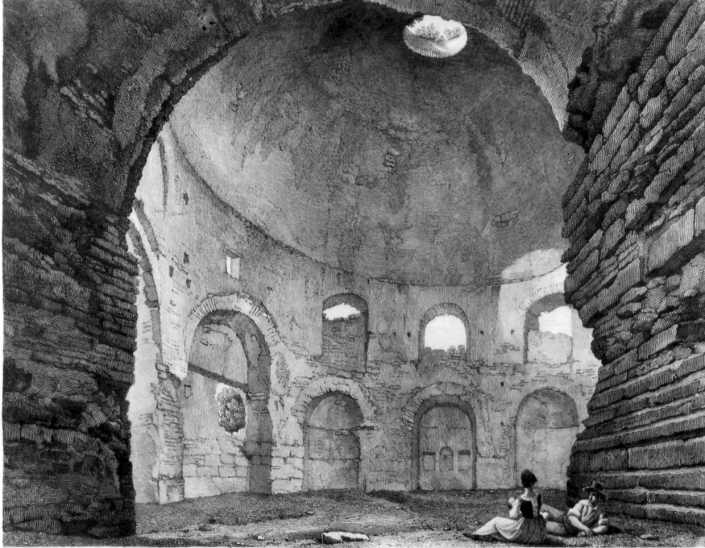 veduta del Tempio della Tosse a Tivoli (stampa, serie) di Testa Antonio, Giuntotardi Filippo Maria (sec. XIX)