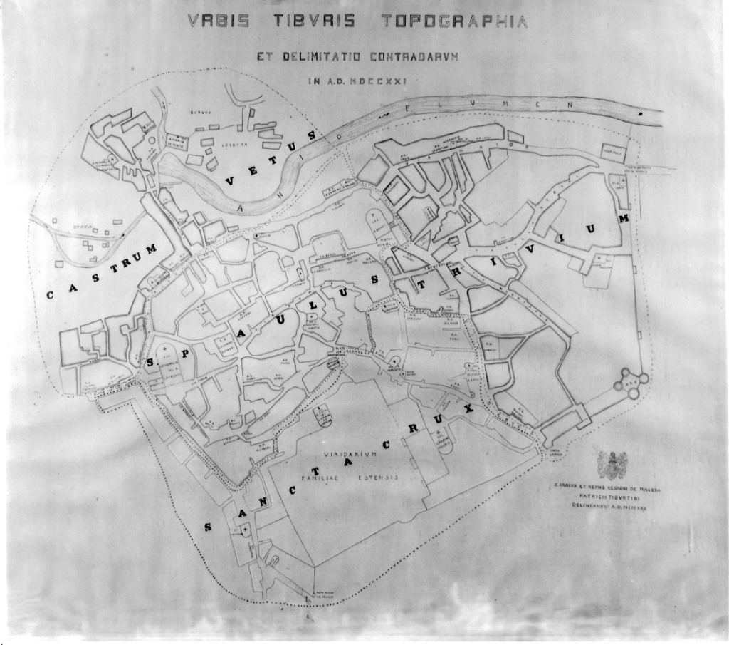 carta topografica di Tivoli (stampa) di Regnoni Remo de Macera, Regnoni Carlo de Macera (sec. XX)