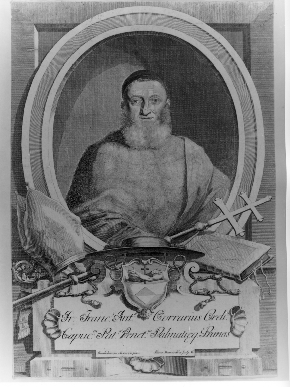 ritratto di San Francesco Antonio Corrario vescovo cappuccino (stampa) di Monaco Pietro, Nazari Bartolomeo (sec. XVIII)