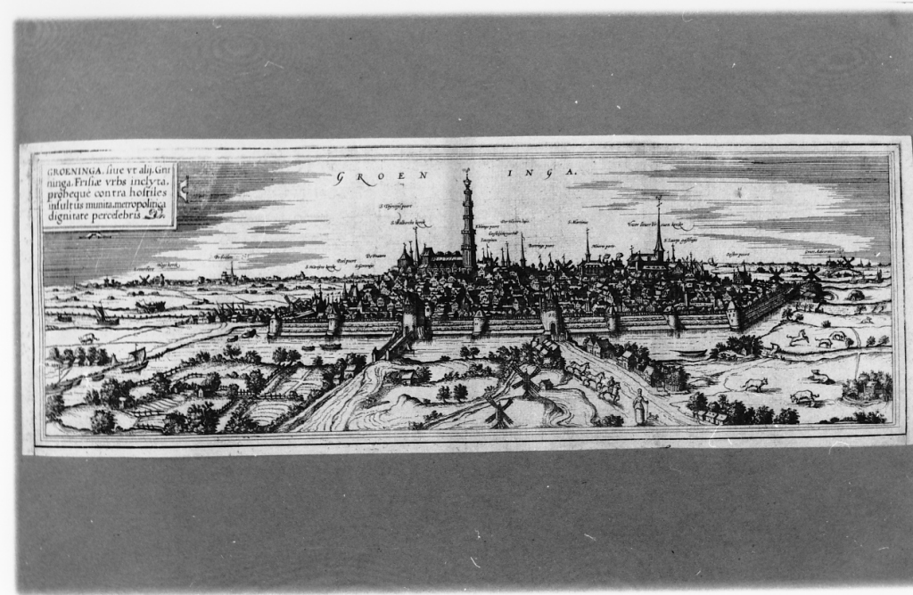 veduta di Groningen (stampa) di Barland Adriano (seconda metà sec. XVII)