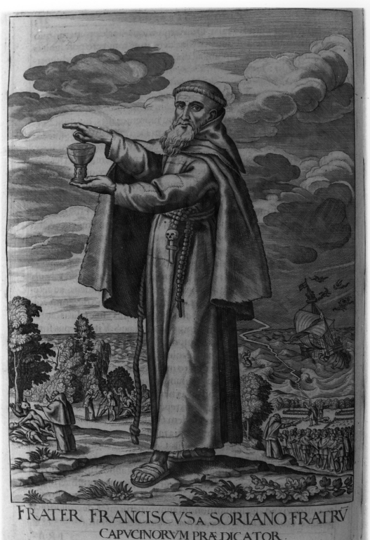 frate Francesco da Soriano (stampa) di Schott Johann, Loffler Johann Eckhard, Loffler Heinrich (sec. XVII)