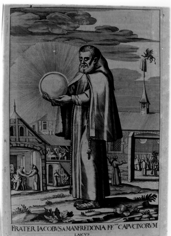 frate Giacomo da Manfredonia (stampa) di Loffler Johann Eckhard, Loffler Heinrich, Schott Johann (sec. XVII)