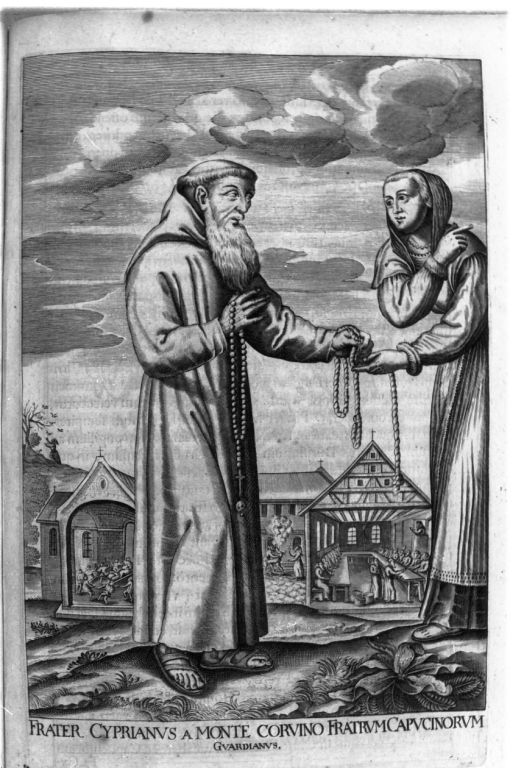 frate Cipriano da Monte Corvino (stampa) di Loffler Johann Eckhard, Loffler Heinrich, Schott Johann (sec. XVII)