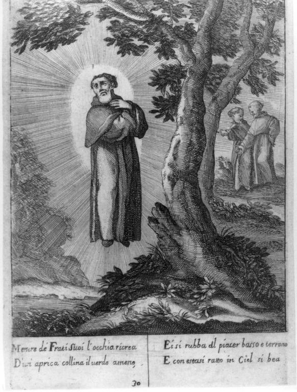 il venerabile Vincenzo Ferrero trasfigurato (stampa) - ambito italiano (sec. XVII)