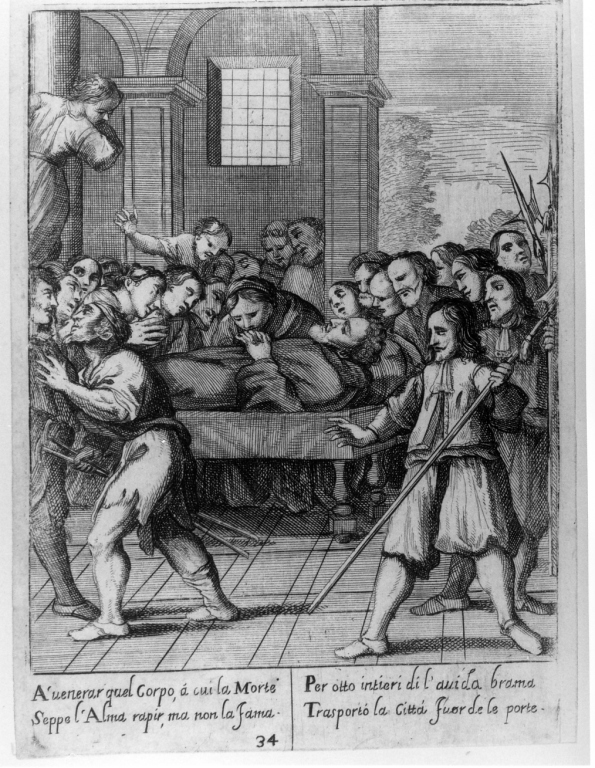 esequie del venerabile Vincenzo Ferrero (stampa) - ambito italiano (sec. XVII)