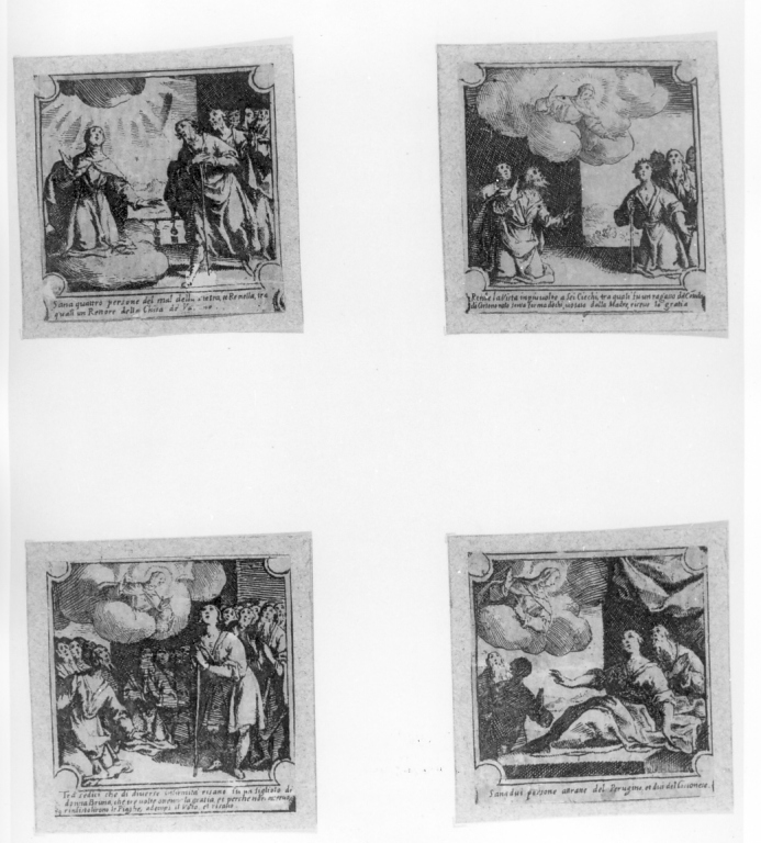 visione di Santa Margherita da Cortona (stampa smarginata) di Schiaminossi Raffaello (inizio sec. XVII)