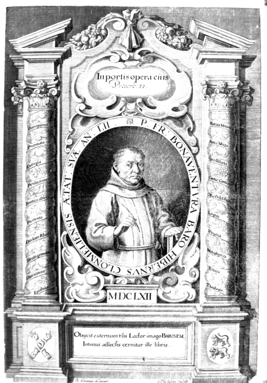 ritratto di padre Bonaventura Baro (stampa smarginata) di Kilian Wolfgang Philipp, Schraman B (sec. XVII)
