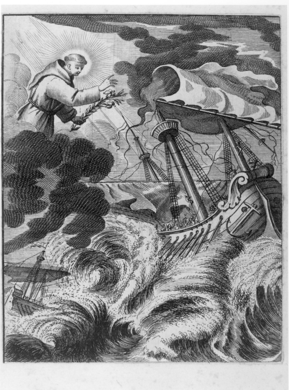 miracolo di Sant'Antonio da Padova (stampa smarginata) di Wolfgang Andreas Matthaus (sec. XVII)