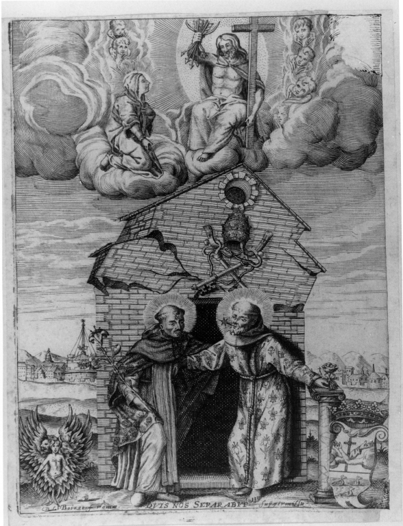 Madonna che intercede per la chiesa (stampa) di Boizot Louis Simon (sec. XVIII)