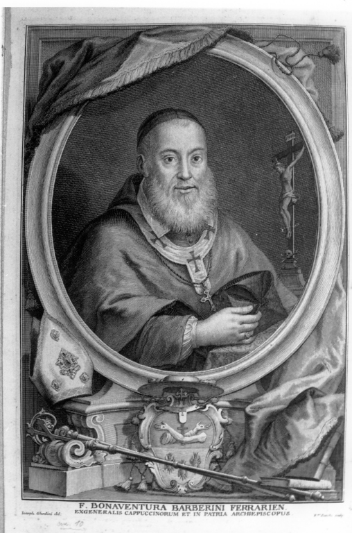 ritratto del vescovo Bonaventura Barberini (stampa) di Zucchi Francesco, Ghedini Giuseppe Antonio (sec. XVIII)