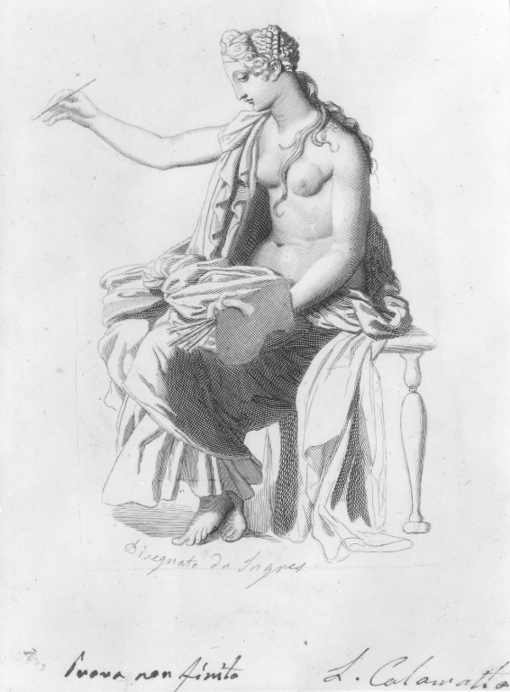 allegoria della pittura (stampa) di Calamatta Luigi (sec. XIX)