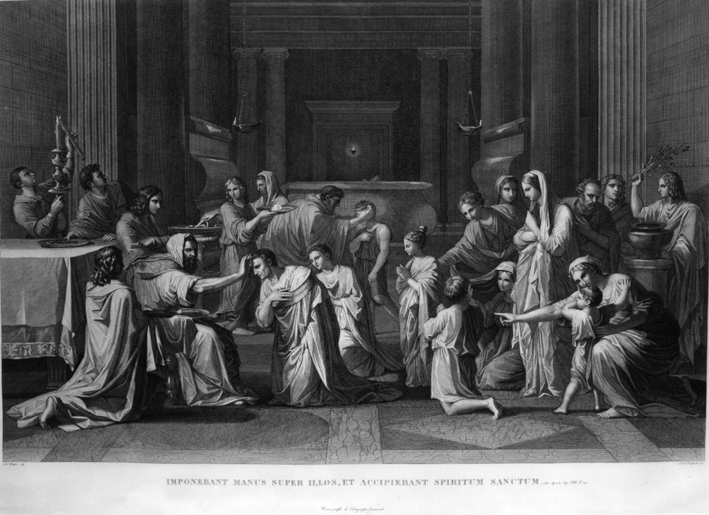 Sacramento della Cresima (stampa) di Poussin Nicolas, Prosseda Ludovico (sec. XIX)