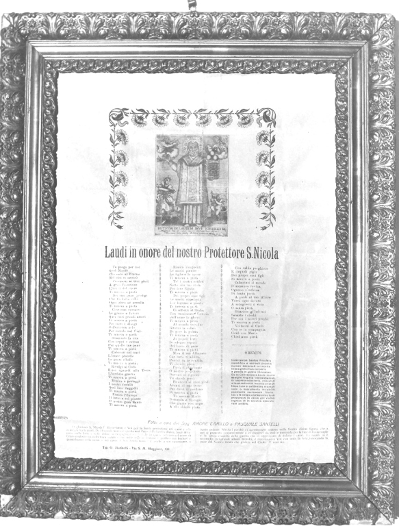 San Nicola di Bari con Gesù e la Madonna (stampa) - ambito romano (sec. XX)