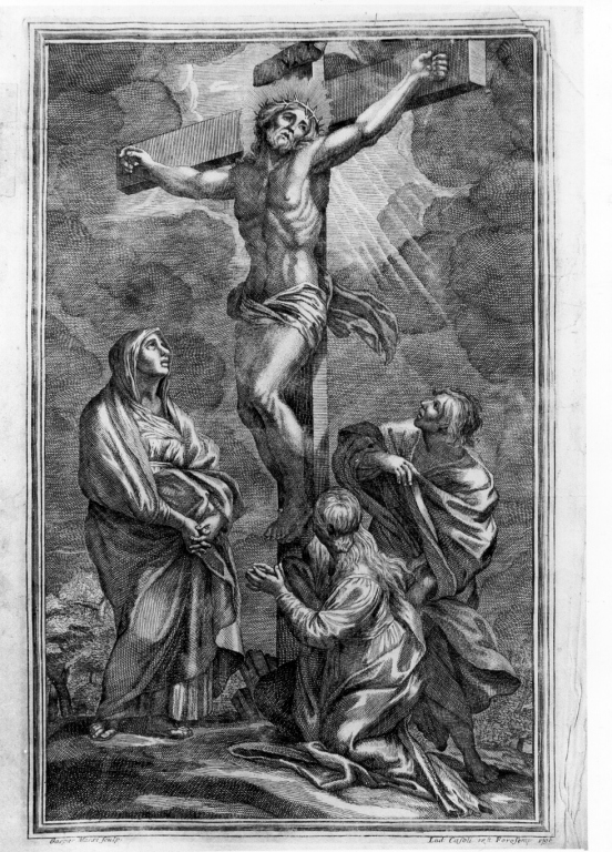 Crocifissione (stampa) di Massi Gasparo, Casoli Ludovico (sec. XVIII)