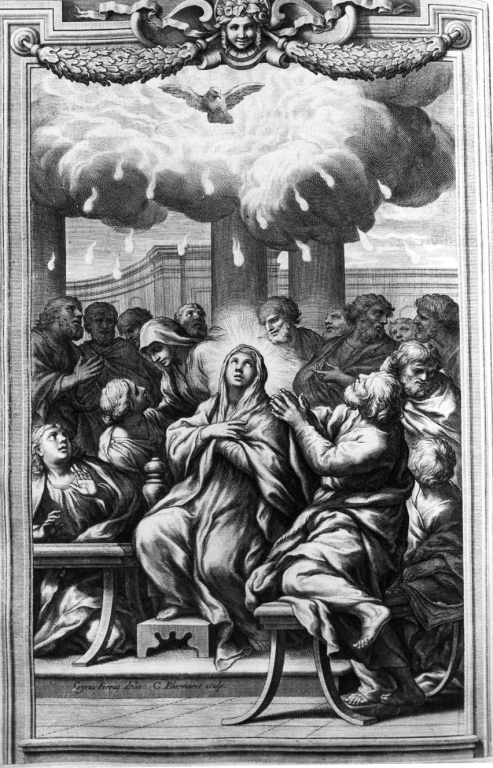 pentecoste (stampa) di Ferri Ciro, Bloemaert Cornelius il Giovane (sec. XVII)