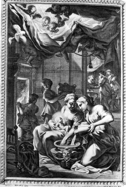 natività della vergine (stampa) di Miel Jan, Picart Etienne (sec. XVII)