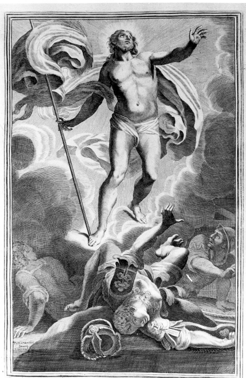 resurrezione di Cristo (stampa) di Roncalli Cristoforo detto Pomarancio, Thiboust Benoit (sec. XVIII)