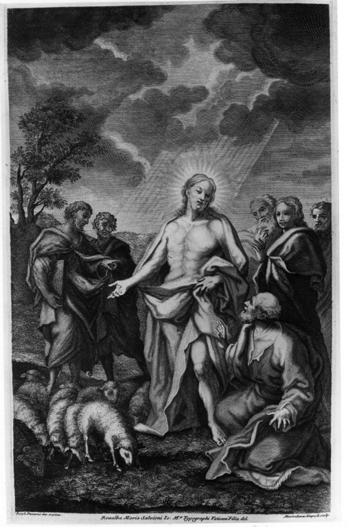 apparizione di Gesù agli apostoli (stampa) di Passaro Giuseppe, Limpach Maximilian Joseph (sec. XVIII)