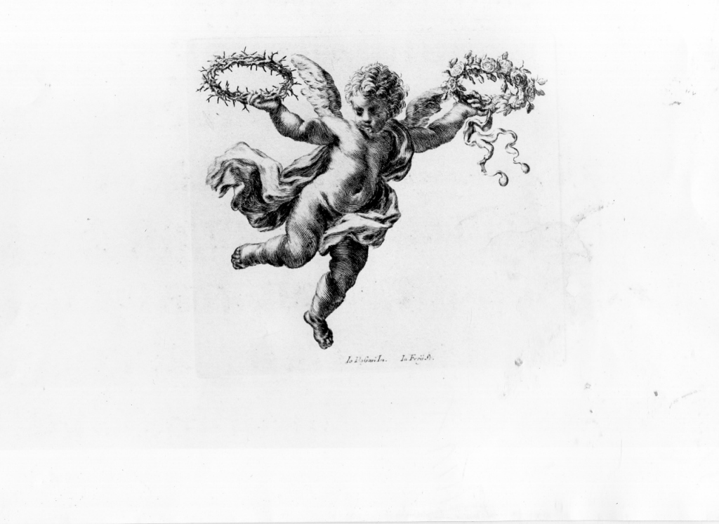 putti reggighirlande (stampa) di Frey Jakob, Passaro Giuseppe (sec. XVIII)