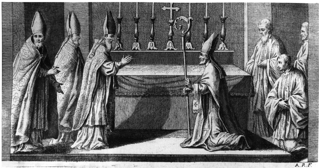consacrazione dei vescovi (stampa) di Rossi Andrea (sec. XVIII)