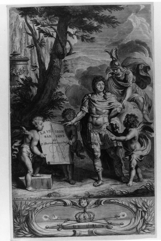 sovrano e amorini (stampa) di Edelinck Gerard, Watele Henry (secc. XVII/ XVIII)