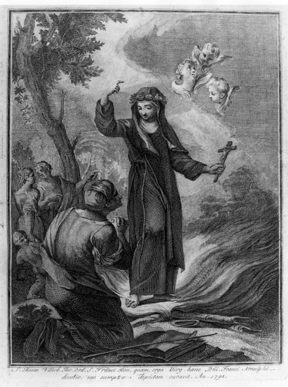 Santa Rosa di Viterbo benedicente (stampa) - ambito italiano (sec. XVIII)