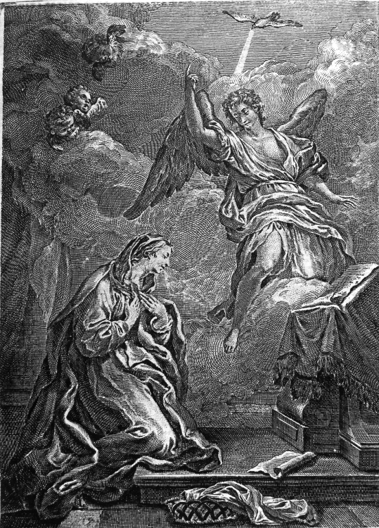 Annunciazione (stampa) di Leonardis Jacopo (sec. XVIII)