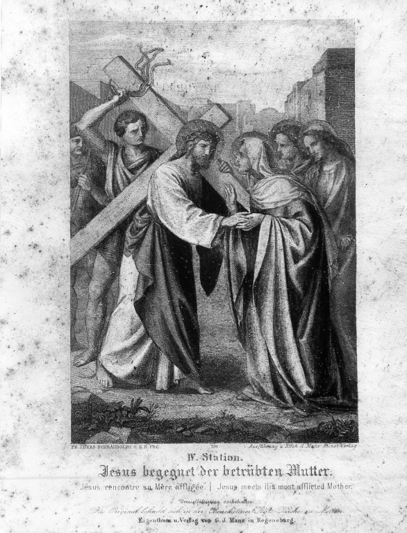 stazioni della via crucis (stampa, serie) di Schraudolph Mattias (attribuito) (sec. XIX)