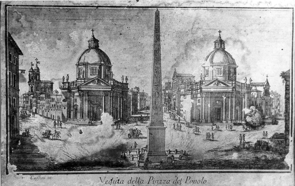 Piazza del Popolo (stampa, serie) di Cassini Giovanni Maria (sec. XVIII)
