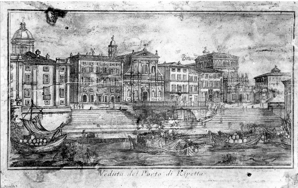 Porto di Ripetta (stampa, serie) di Cassini Giovanni Maria (sec. XVIII)