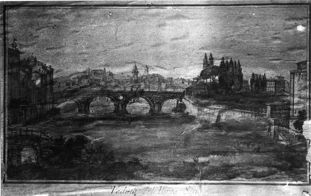 Ponte Sisto (stampa, serie) di Cassini Giovanni Maria (sec. XVIII)