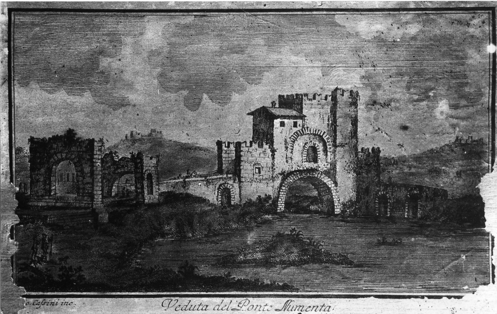 Ponte Nomentano (stampa, serie) di Cassini Giovanni Maria (sec. XVIII)