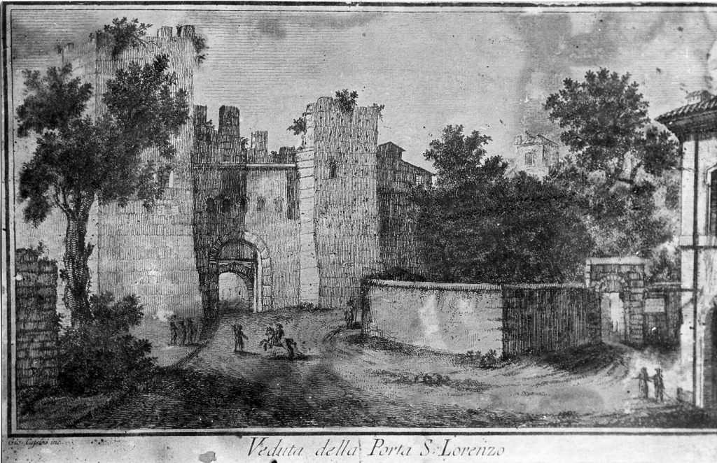 Porta San Lorenzo (stampa, serie) di Cassini Giovanni Maria (sec. XVIII)