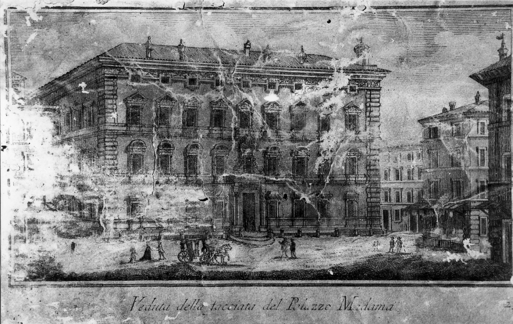 Facciata di Palazzo Madama (stampa, serie) di Cassini Giovanni Maria (sec. XVIII)