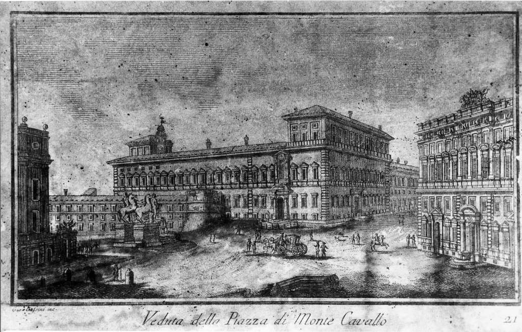 Piazza di Monte Cavallo (stampa, serie) di Cassini Giovanni Maria (sec. XVIII)