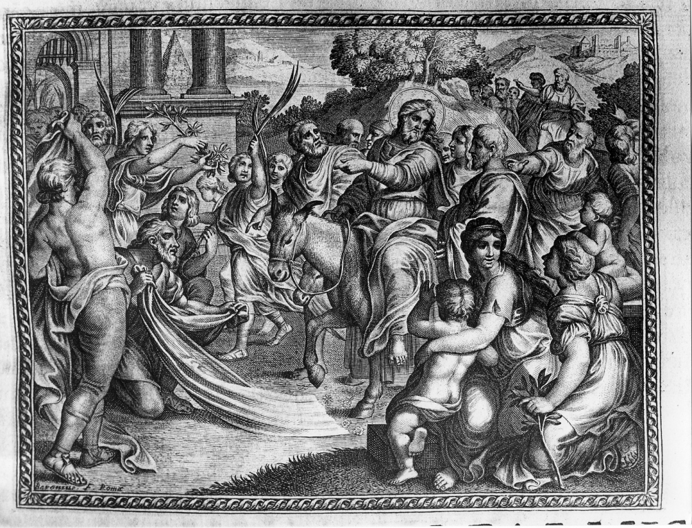 entrata di Cristo in Gerusalemme (stampa) di Baroni Giuseppe (attribuito) (sec. XVIII)