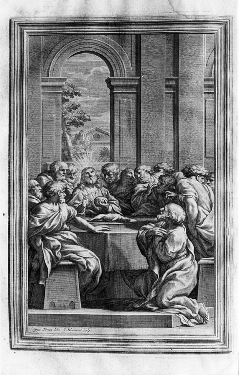 ultima cena (stampa) di Ferri Ciro (attribuito), Bloemaert Cornelius il Giovane (attribuito) (sec. XVIII)