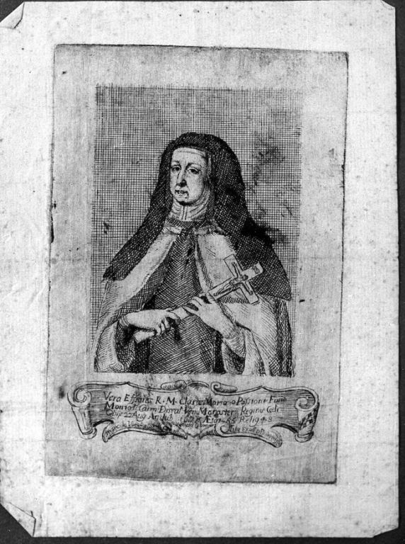 Venerabile Chiara Maria della Passione (stampa) di Clouwet Albertus detto Zantzack (sec. XVII)