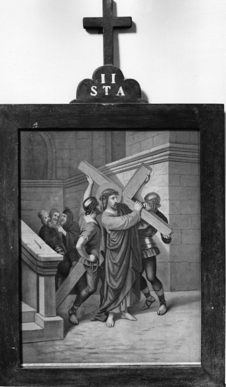 stazione II: Gesù caricato della croce (stampa) - ambito italiano (sec. XX)