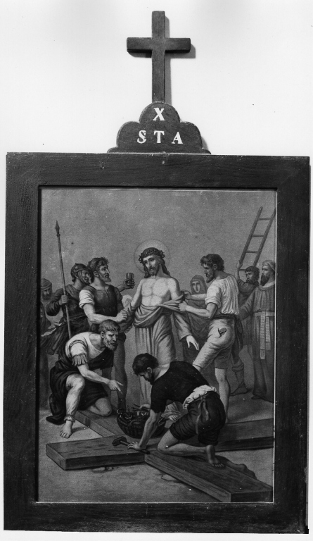 stazione X: Gesù spogliato e abbeverato di fiele (stampa) - ambito italiano (sec. XX)