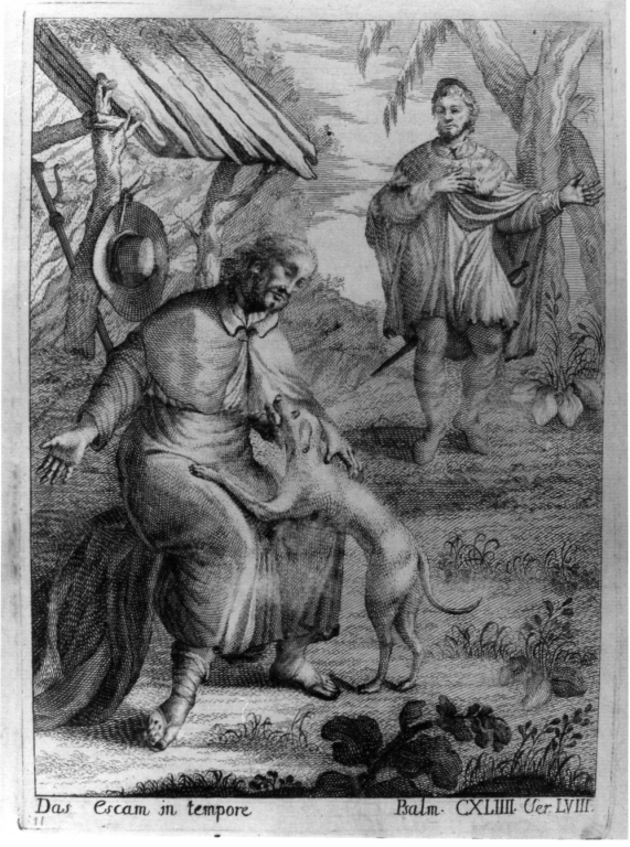 San Rocco e il cane (stampa, serie) di Fossati Giorgio (sec. XVIII)