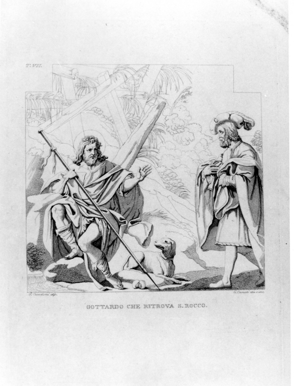 San Rocco e San Gottardo (stampa, serie) di Canuti Gaetano, Cavedone Giacomo (sec. XIX)