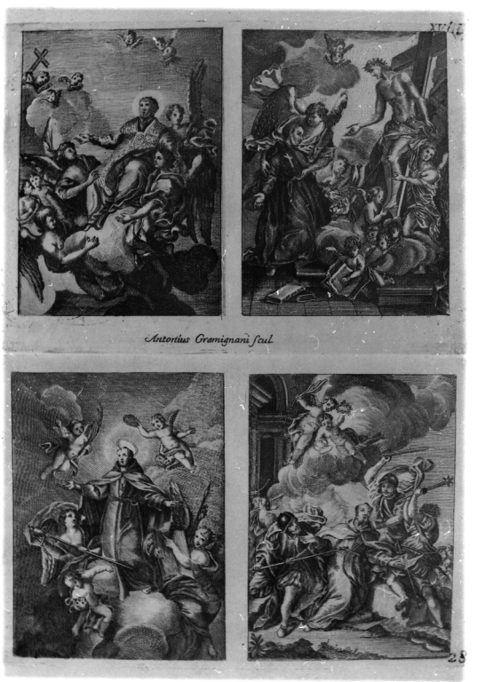 episodi della vita di San Camillo de Lellis (stampa, serie) di Gramignani Antonio (sec. XVIII)