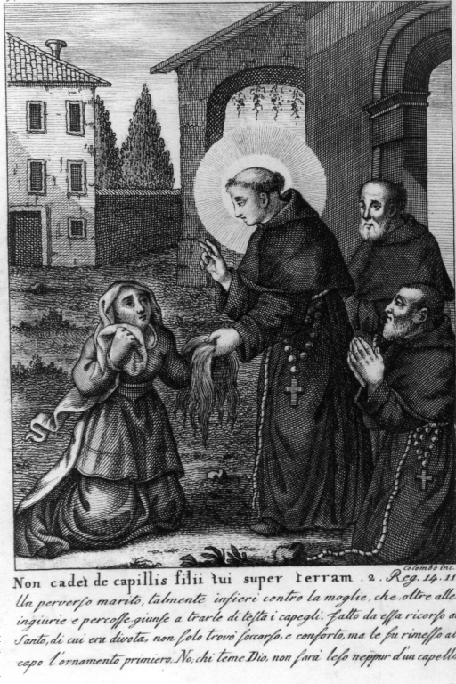 episodi della vita di Sant'Antonio da Padova (stampa smarginata) di Colombo Ignazio (sec. XIX)