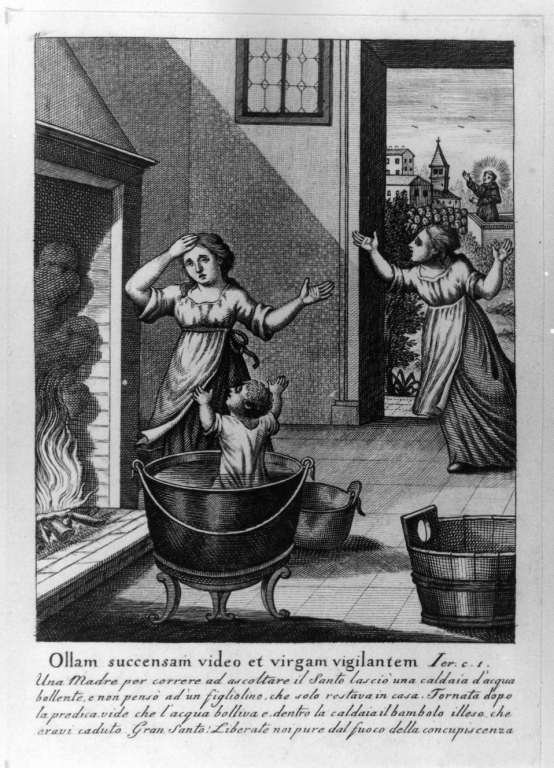 episodi della vita di Sant'Antonio da Padova (stampa smarginata) di Colombo Ignazio (sec. XIX)